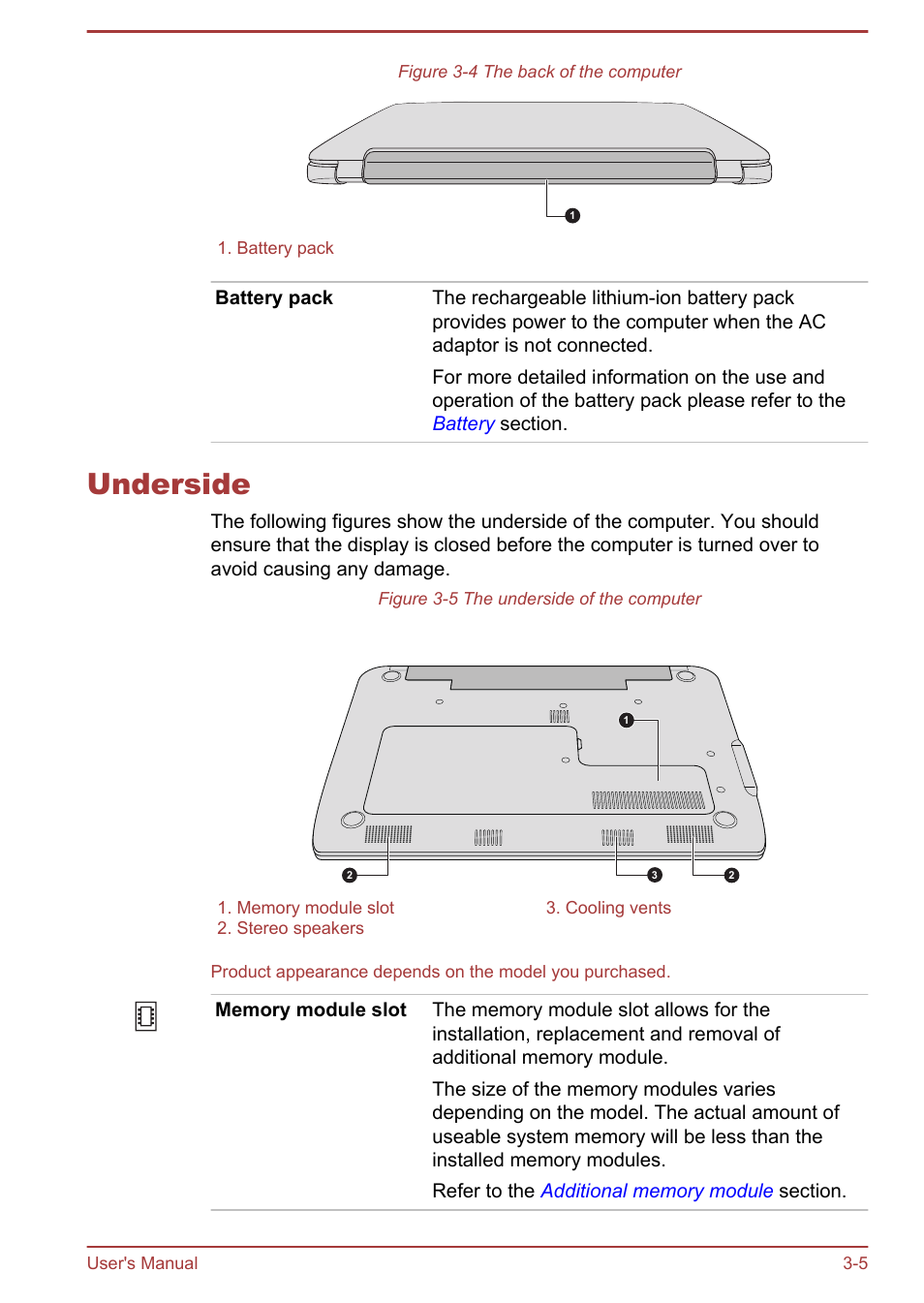 Underside, Underside -5 | Toshiba Satellite NB10-A User Manual | Page 37 / 120