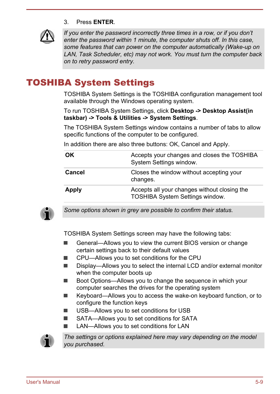 Toshiba system settings, Toshiba system settings -9 | Toshiba Satellite NB10-A User Manual | Page 80 / 120