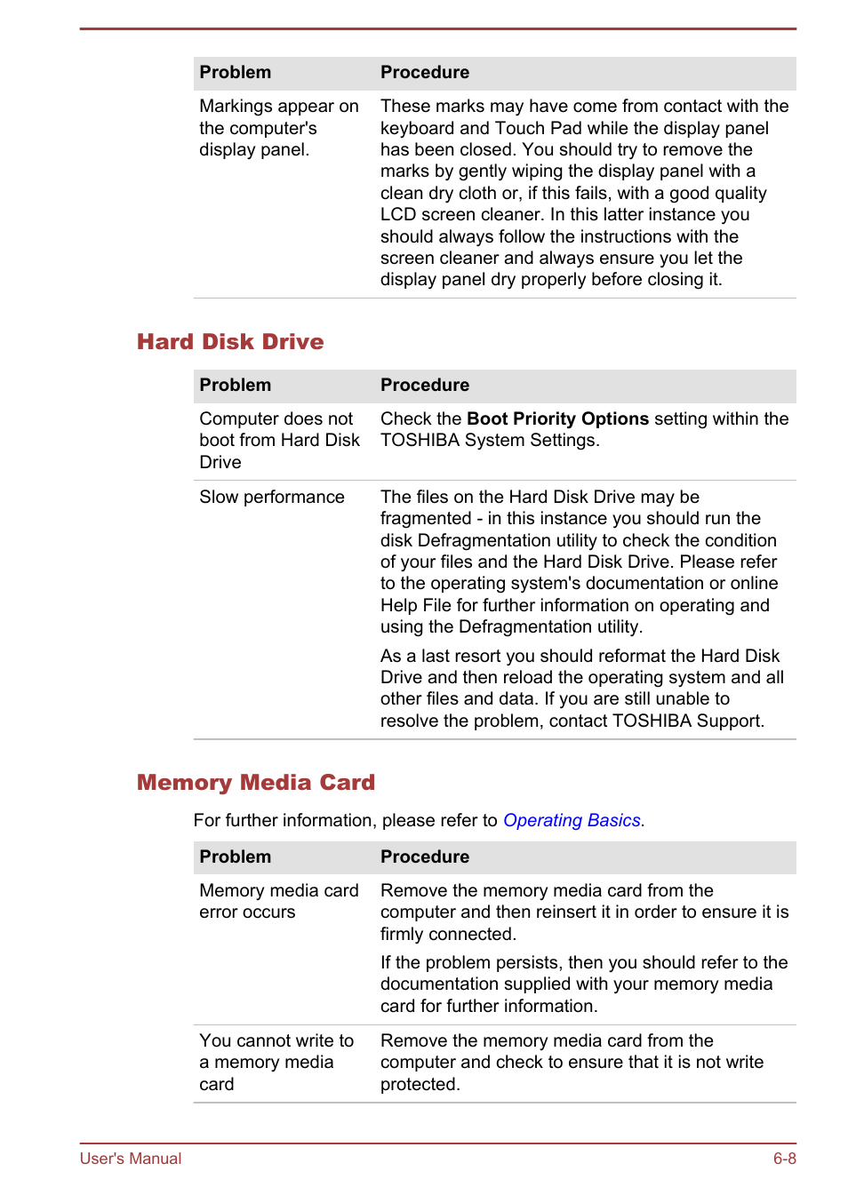 Hard disk drive, Memory media card | Toshiba Satellite NB10-A User Manual | Page 95 / 120
