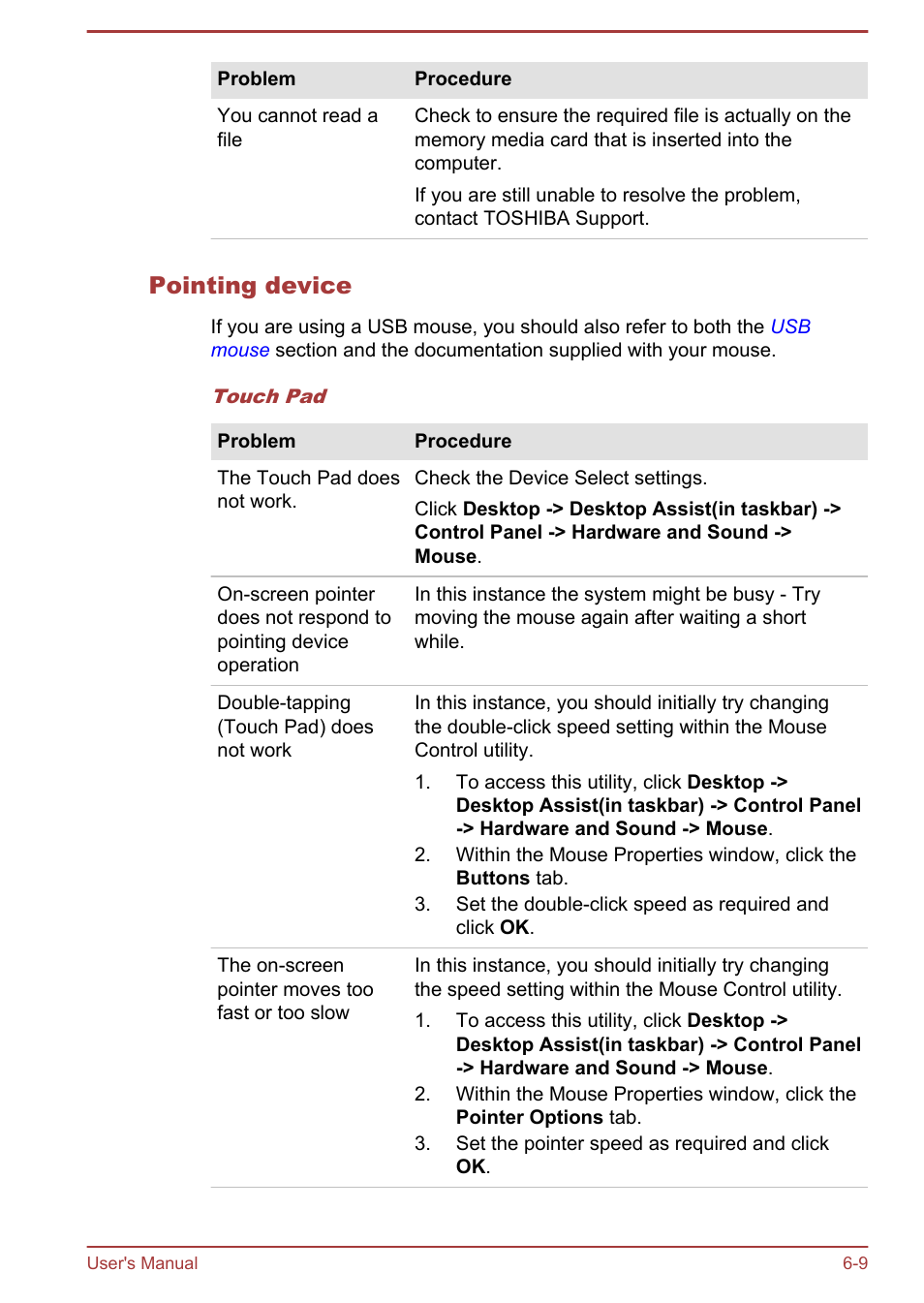 Pointing device | Toshiba Satellite NB10-A User Manual | Page 96 / 120