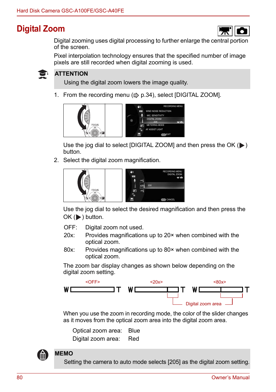 Digital zoom, P.80) | Toshiba Gigashot A Series User Manual | Page 102 / 184