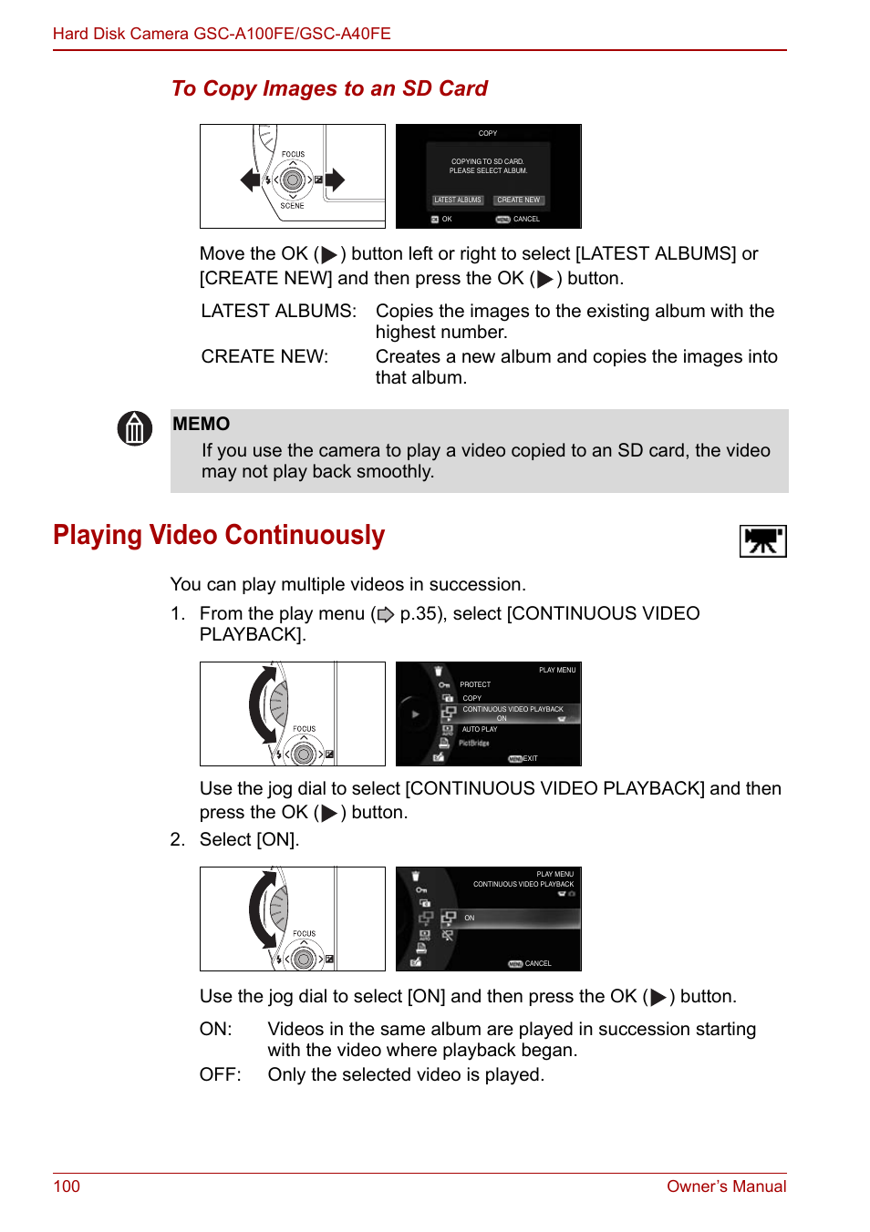 Playing video continuously | Toshiba Gigashot A Series User Manual | Page 122 / 184