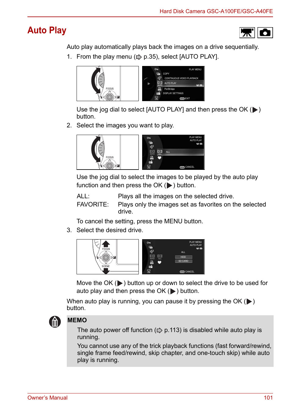 Auto play | Toshiba Gigashot A Series User Manual | Page 123 / 184