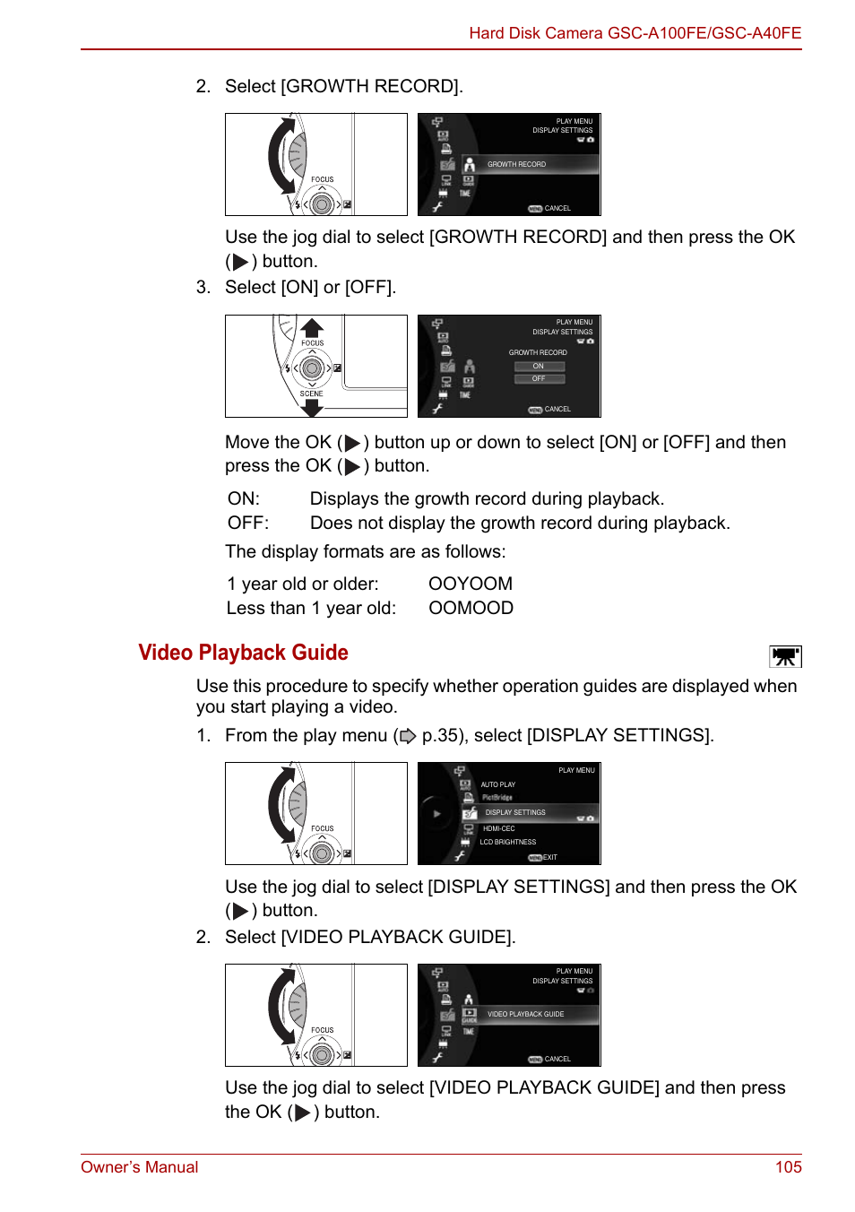 Video playback guide | Toshiba Gigashot A Series User Manual | Page 127 / 184