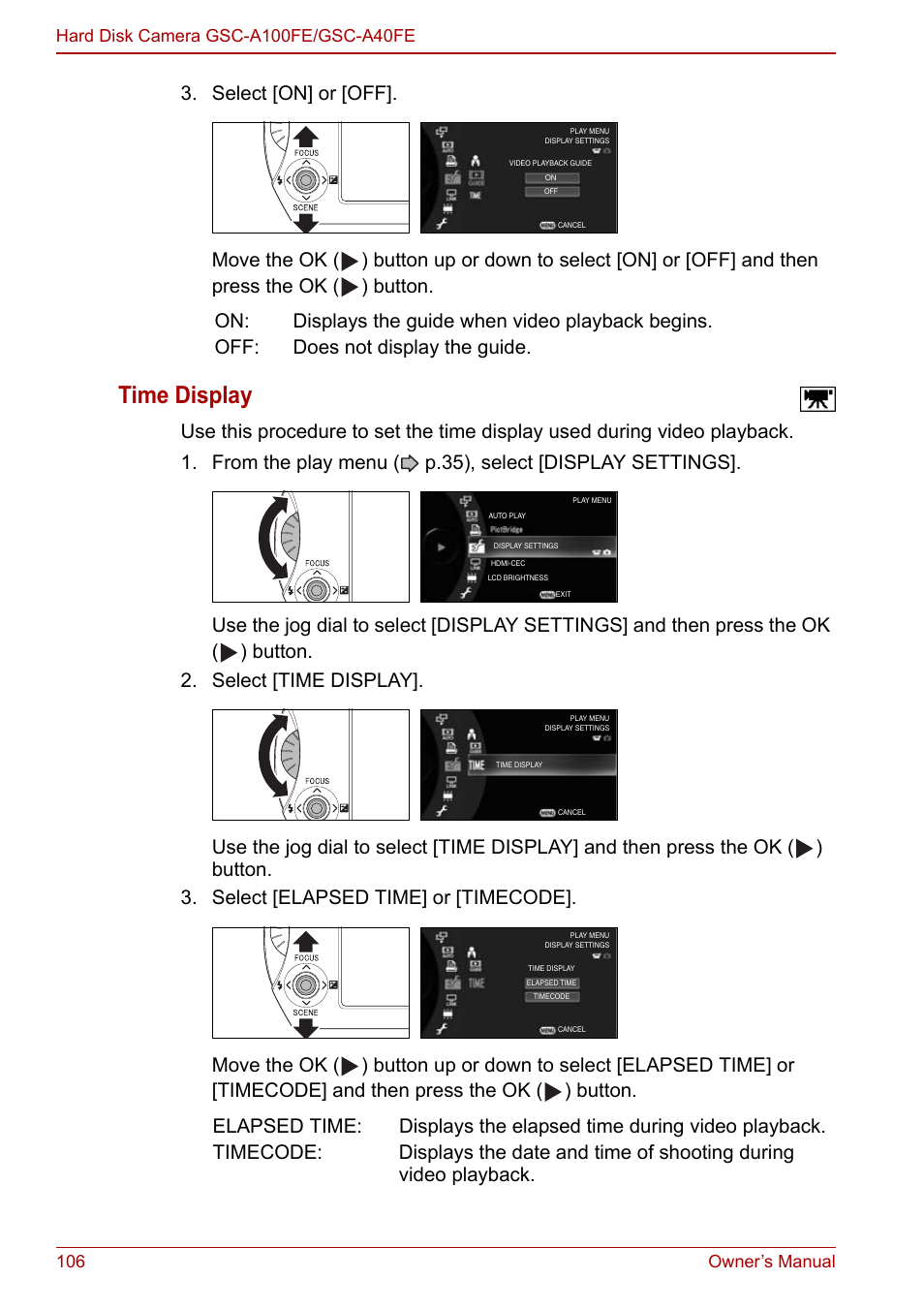 Time display | Toshiba Gigashot A Series User Manual | Page 128 / 184