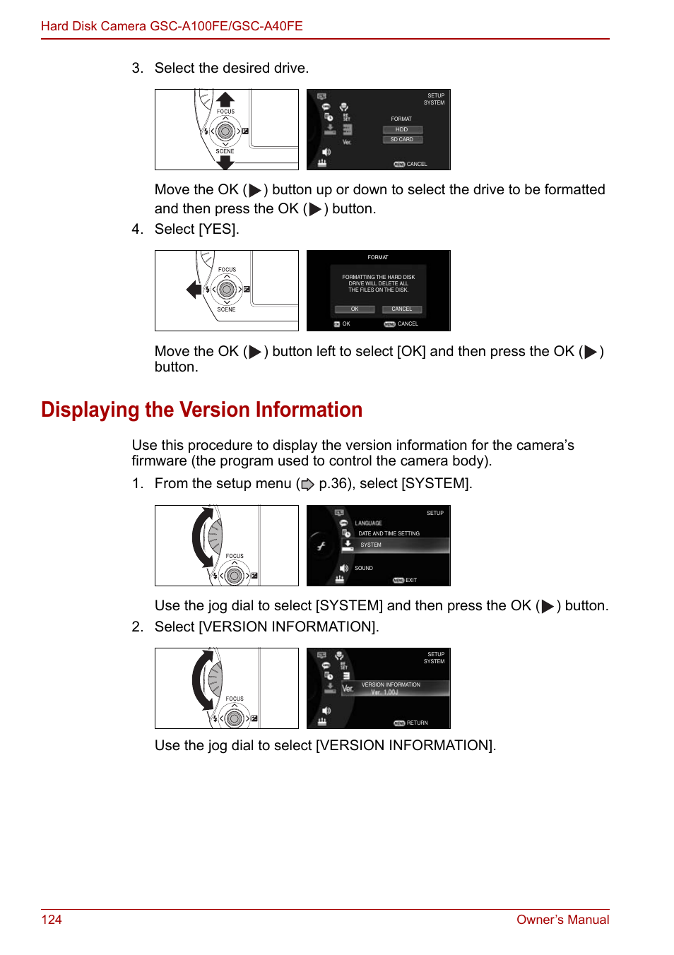 Displaying the version information | Toshiba Gigashot A Series User Manual | Page 146 / 184
