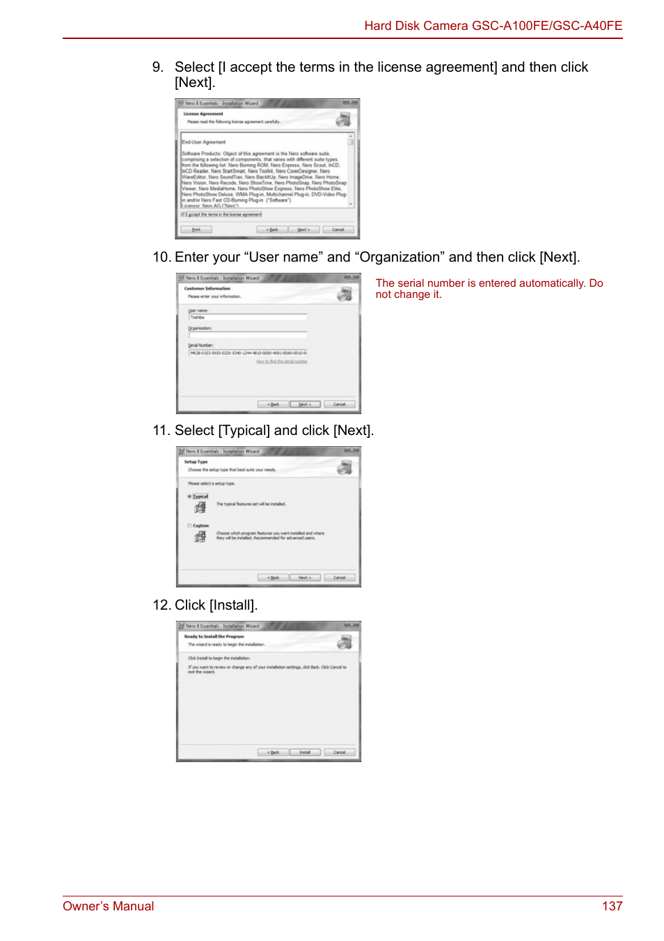 Toshiba Gigashot A Series User Manual | Page 159 / 184