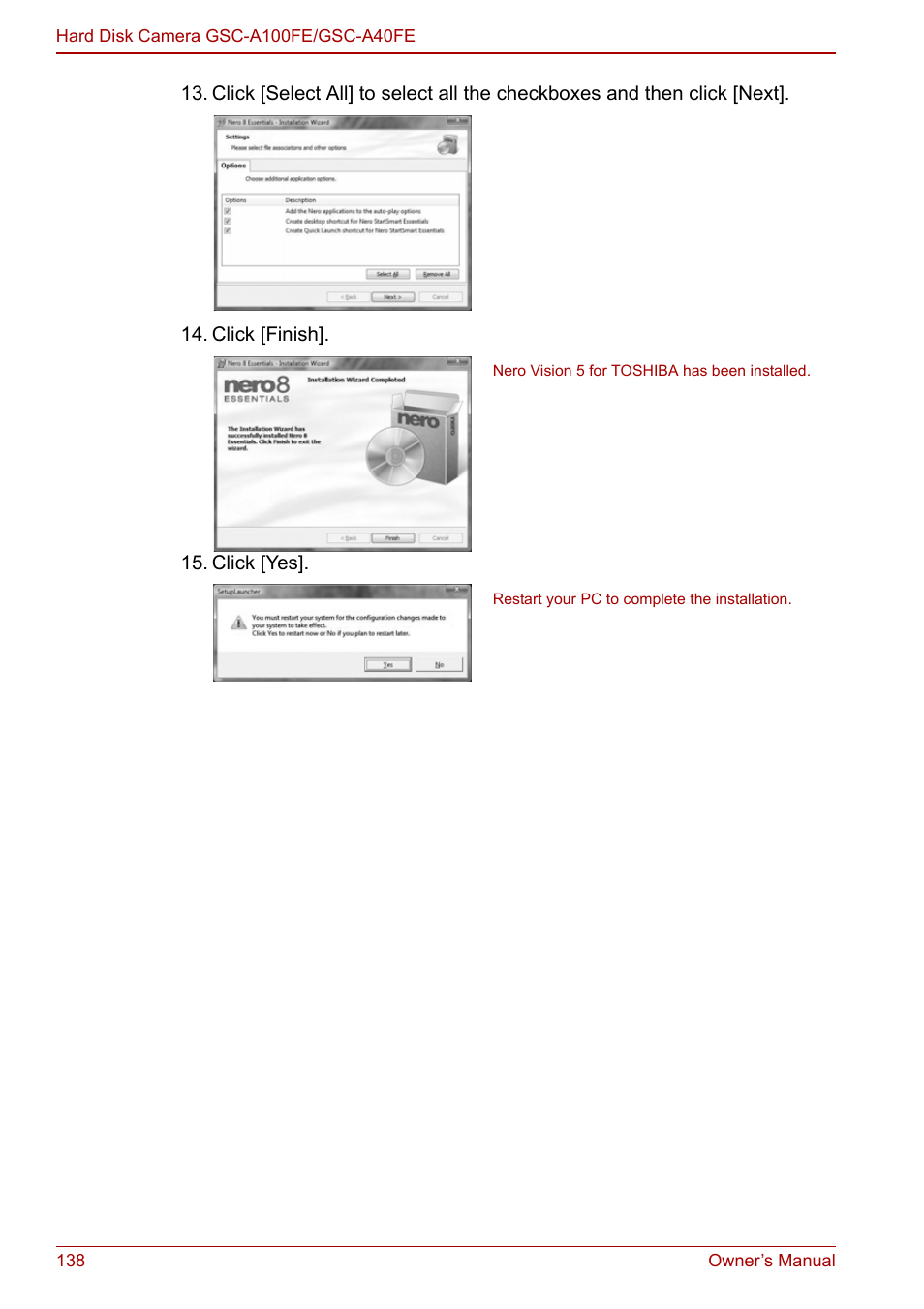 Toshiba Gigashot A Series User Manual | Page 160 / 184