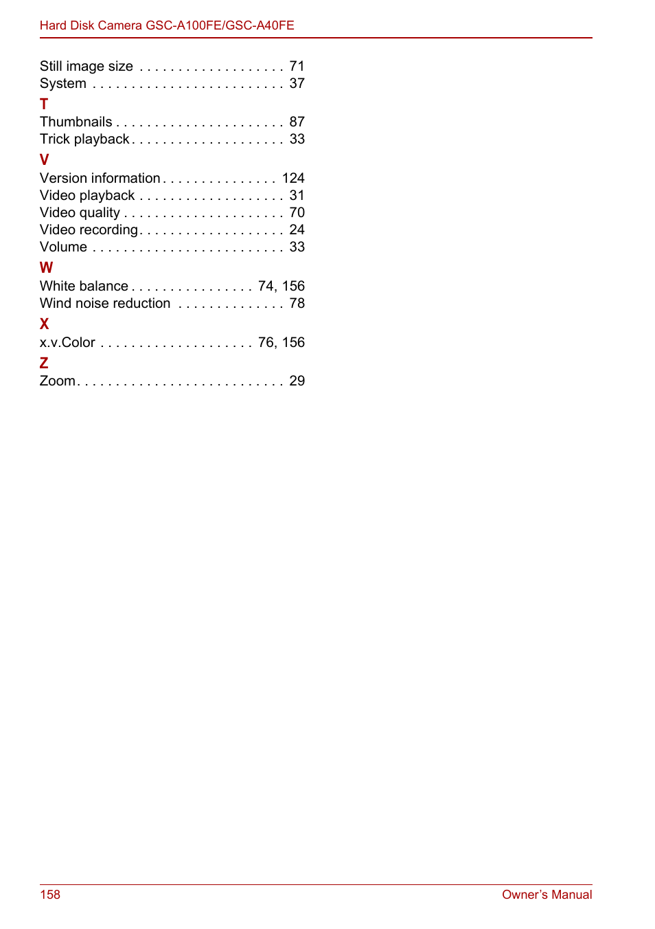 Toshiba Gigashot A Series User Manual | Page 180 / 184