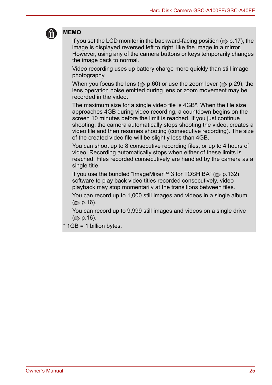Toshiba Gigashot A Series User Manual | Page 47 / 184