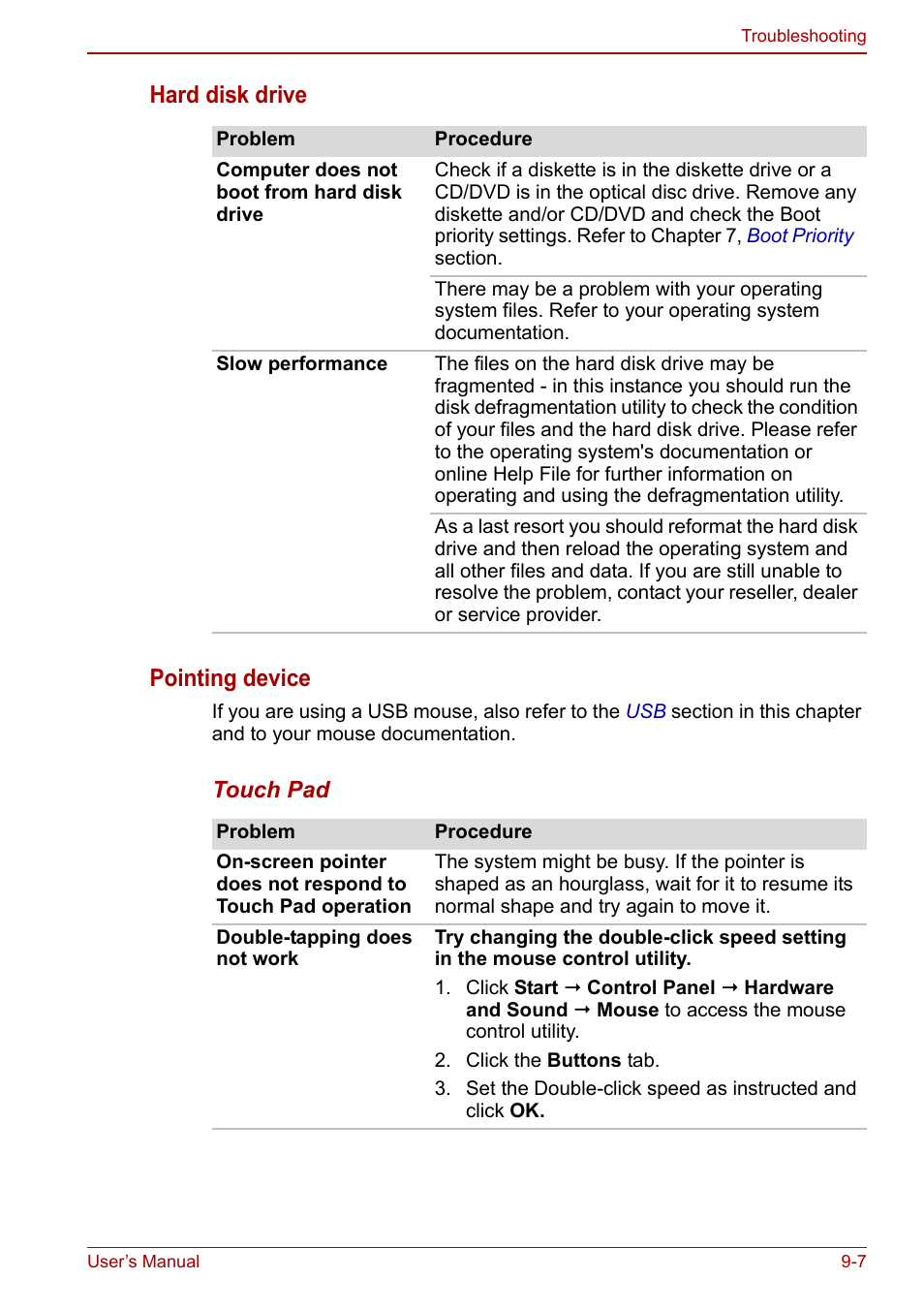 Hard disk drive pointing device | Toshiba NB300 User Manual | Page 111 / 149
