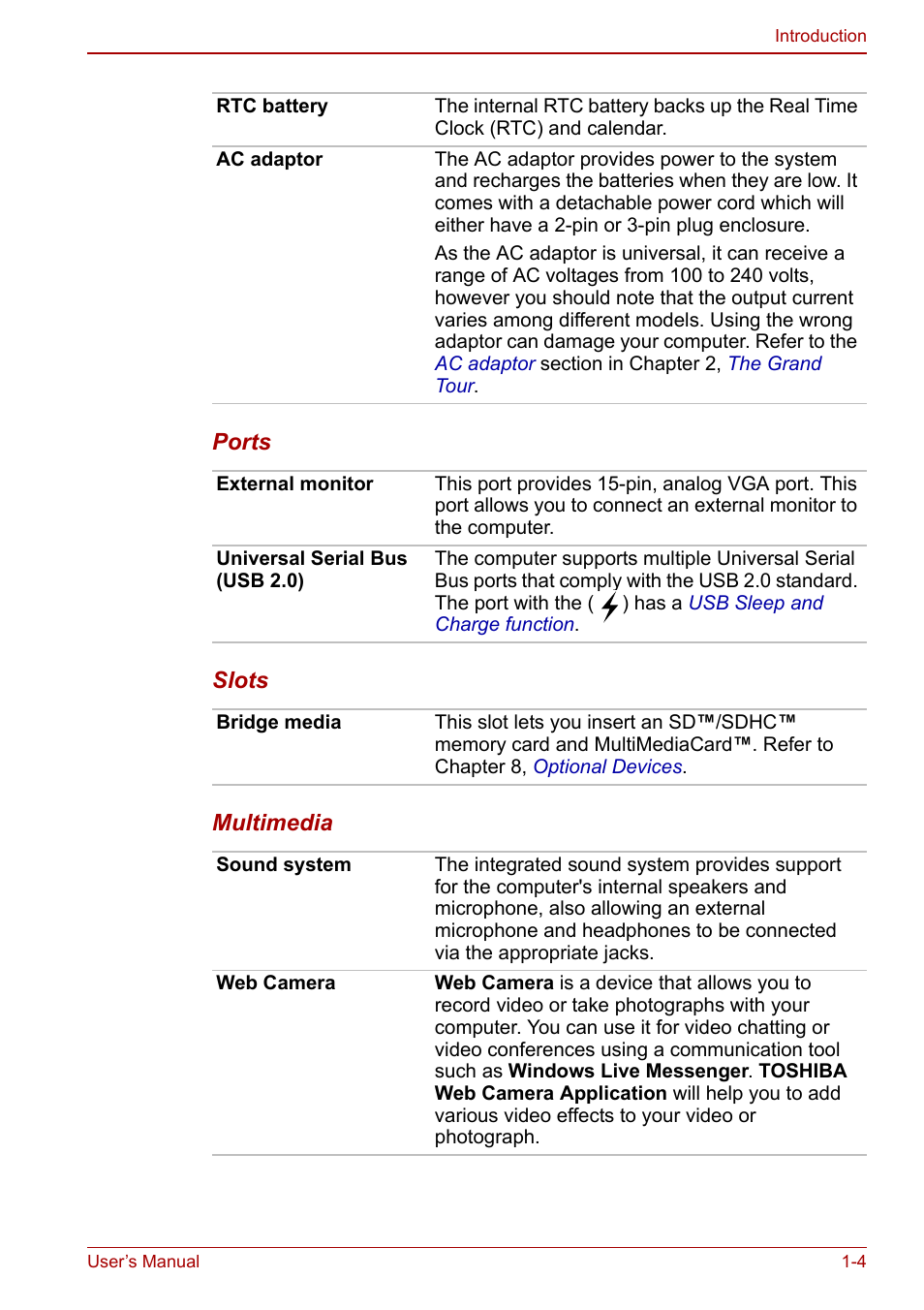 Toshiba NB300 User Manual | Page 20 / 149