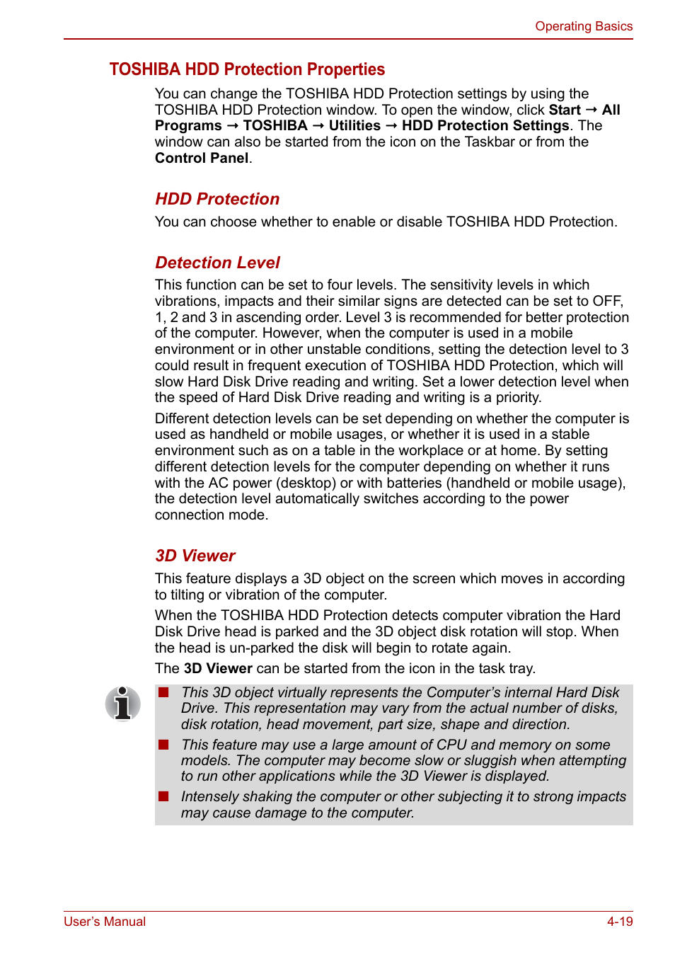 Toshiba hdd protection properties | Toshiba NB300 User Manual | Page 69 / 149