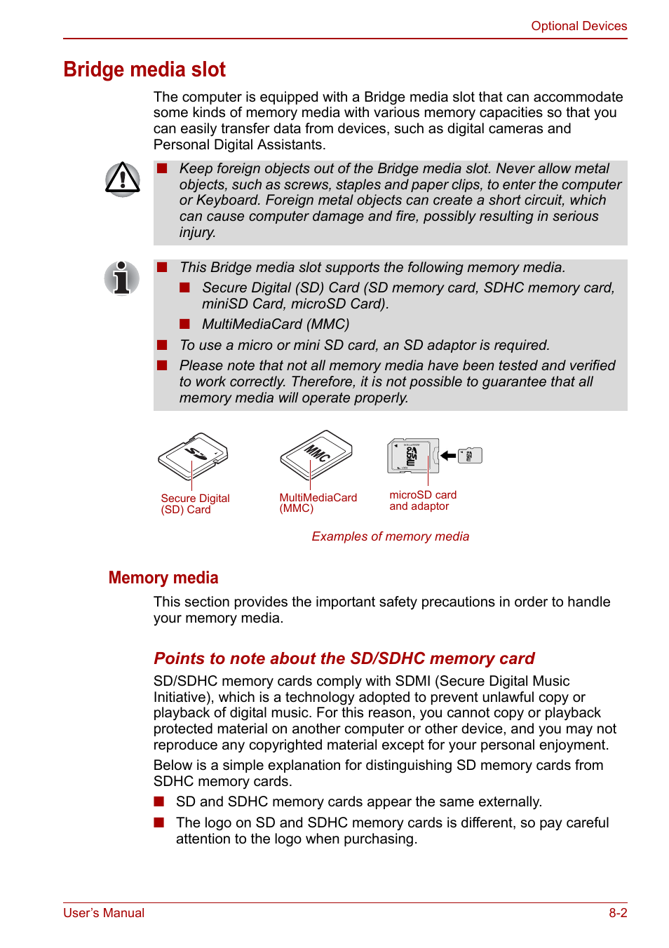 Bridge media slot, Bridge media slot -2 | Toshiba NB300 User Manual | Page 97 / 149