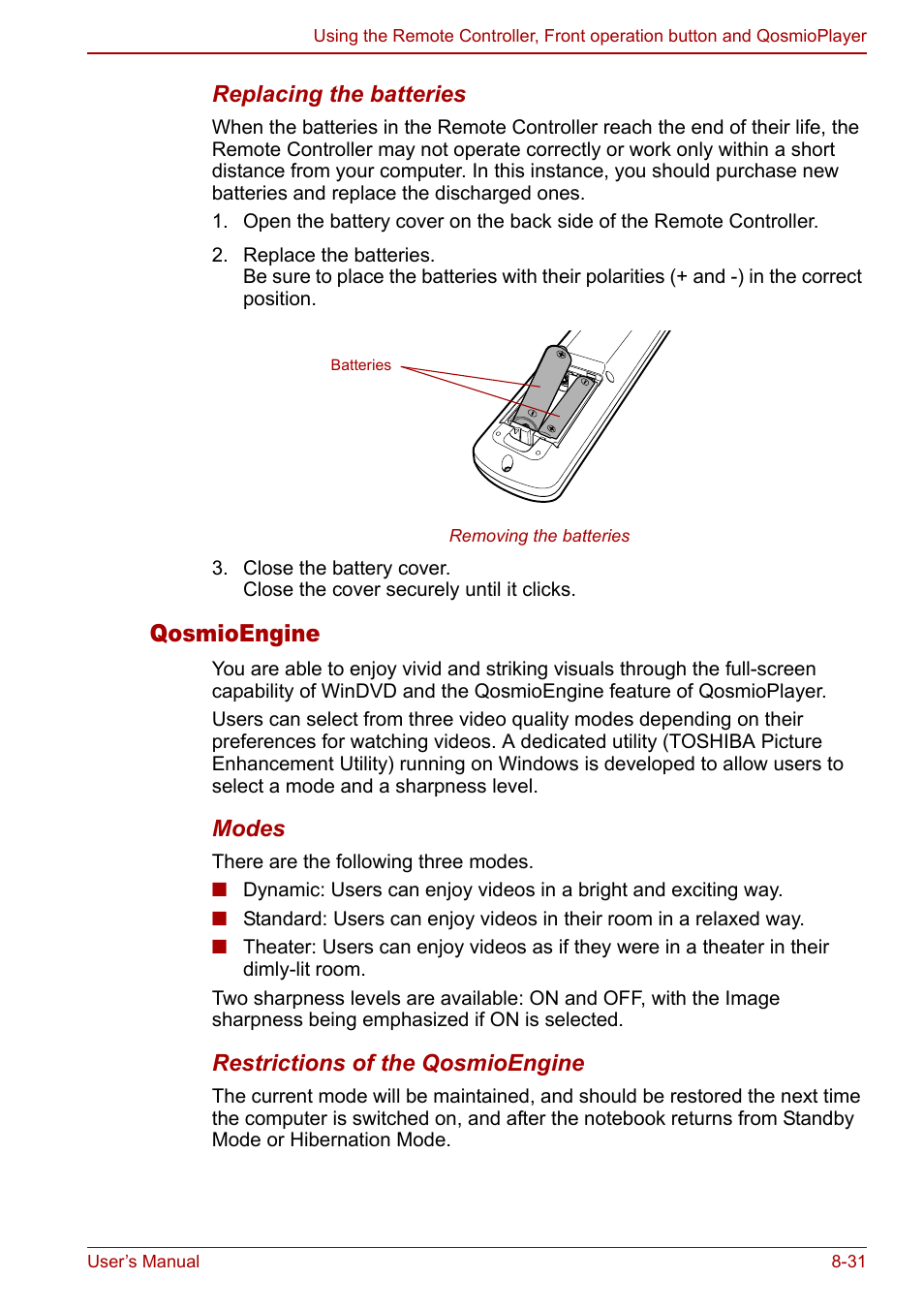 Qosmioengine | Toshiba Qosmio F30 (PQF32) User Manual | Page 171 / 276