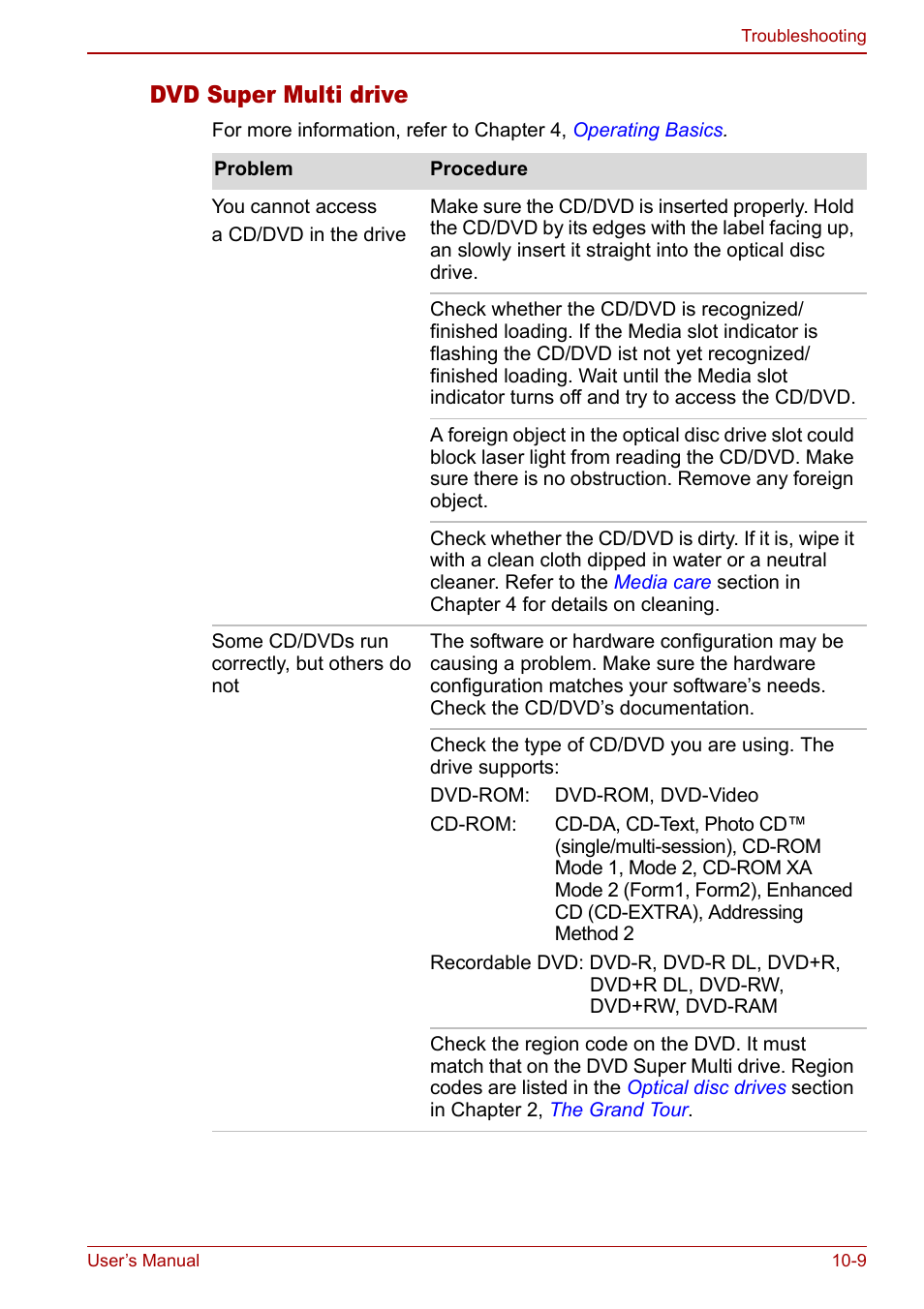 Dvd super multi drive | Toshiba Qosmio F30 (PQF32) User Manual | Page 207 / 276