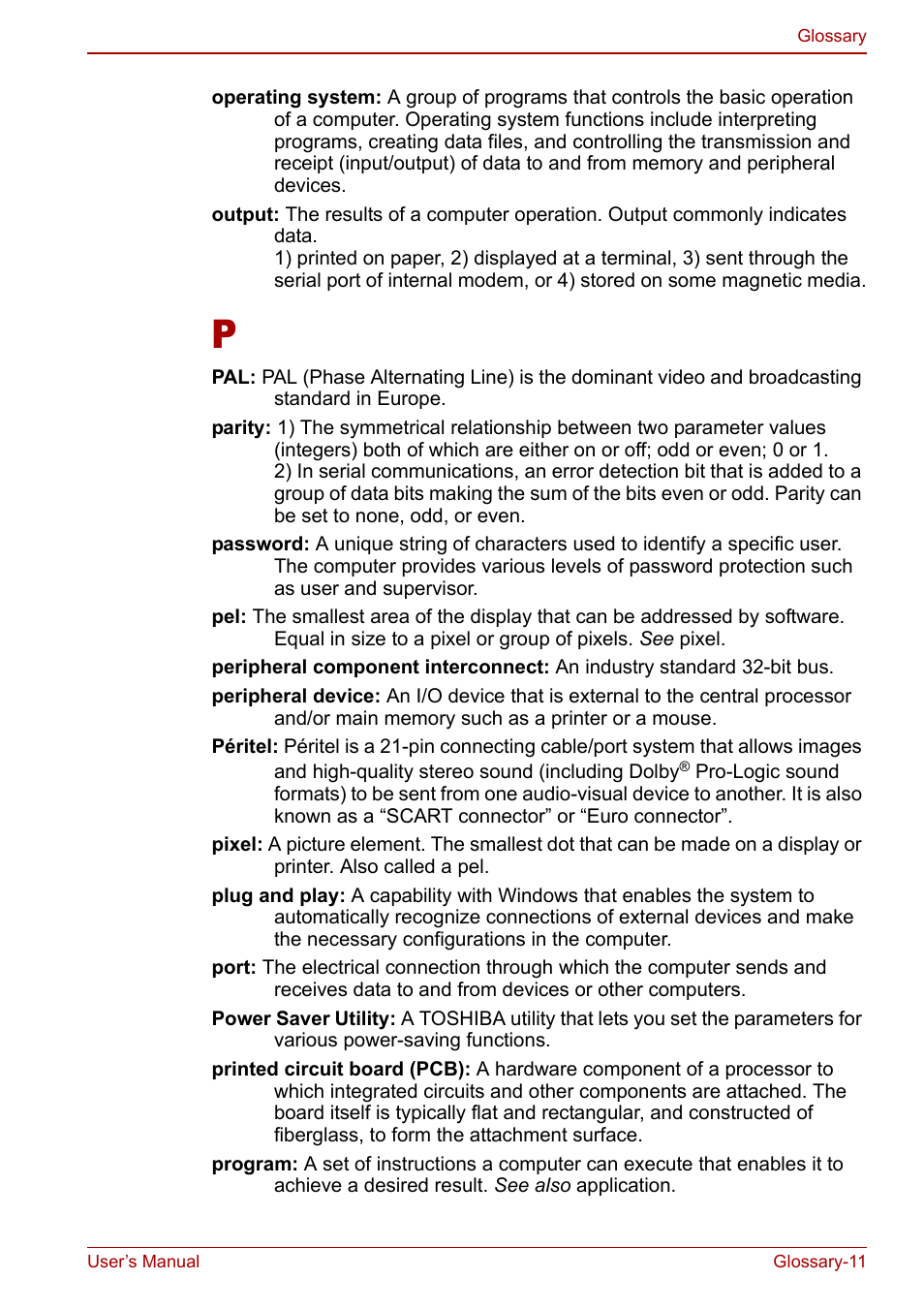 Toshiba Qosmio F30 (PQF32) User Manual | Page 267 / 276