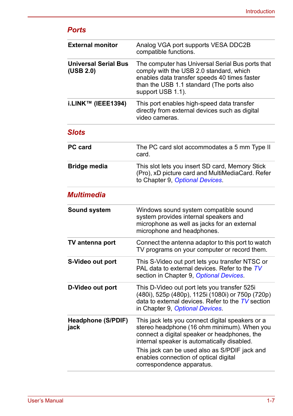 Toshiba Qosmio F30 (PQF32) User Manual | Page 27 / 276
