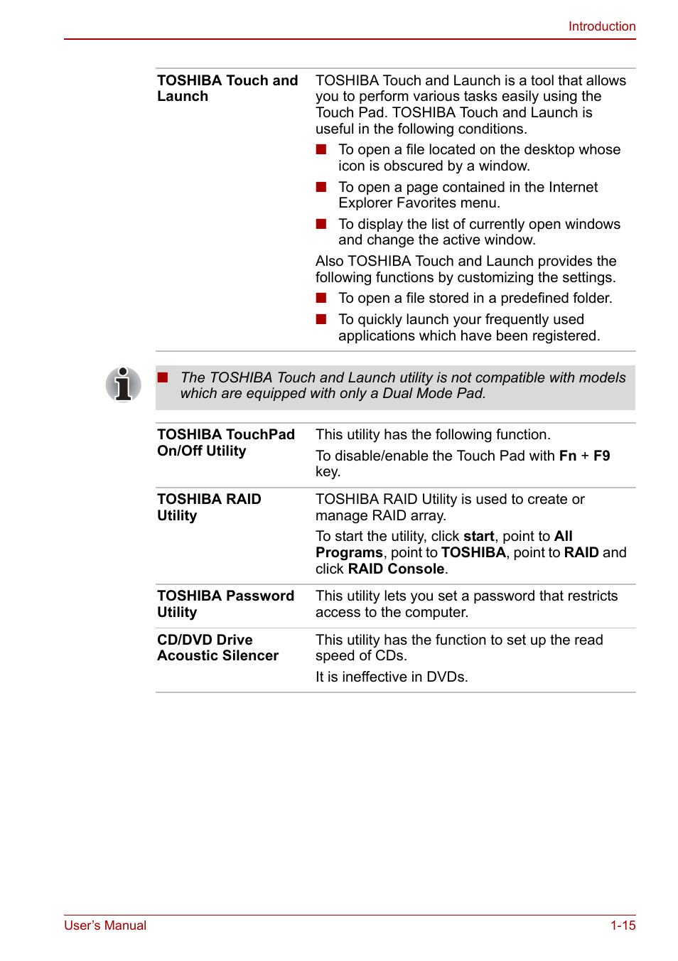 Toshiba Qosmio F30 (PQF32) User Manual | Page 35 / 276