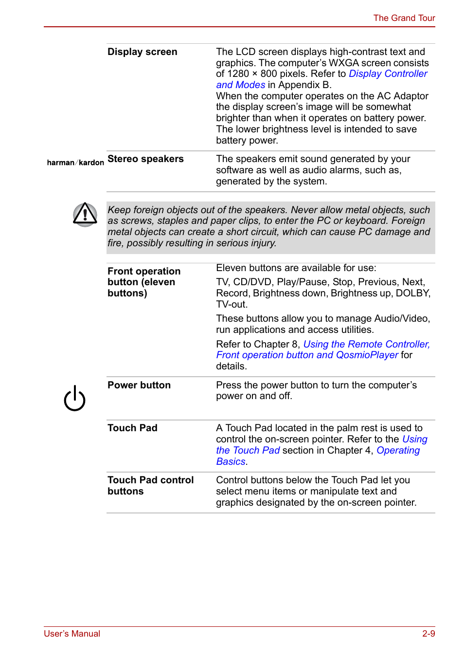 Toshiba Qosmio F30 (PQF32) User Manual | Page 45 / 276