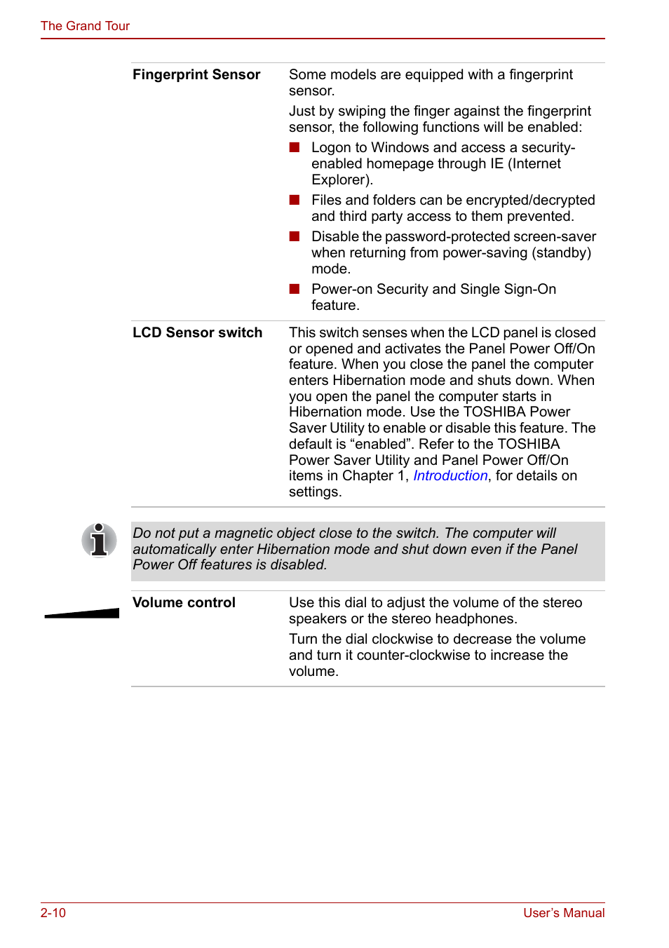 Toshiba Qosmio F30 (PQF32) User Manual | Page 46 / 276