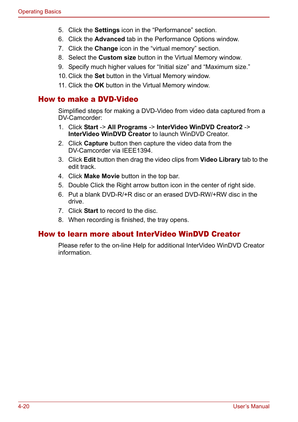 How to make a dvd-video, How to learn more about intervideo windvd creator | Toshiba Qosmio F30 (PQF32) User Manual | Page 88 / 276