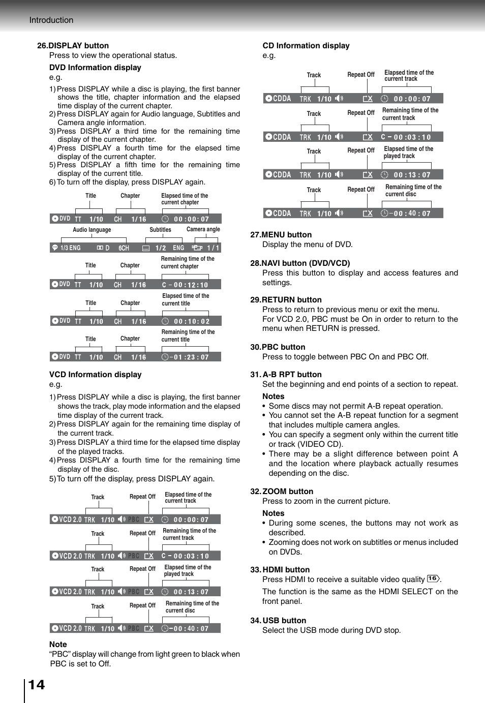 Toshiba SD5010 User Manual | Page 14 / 28