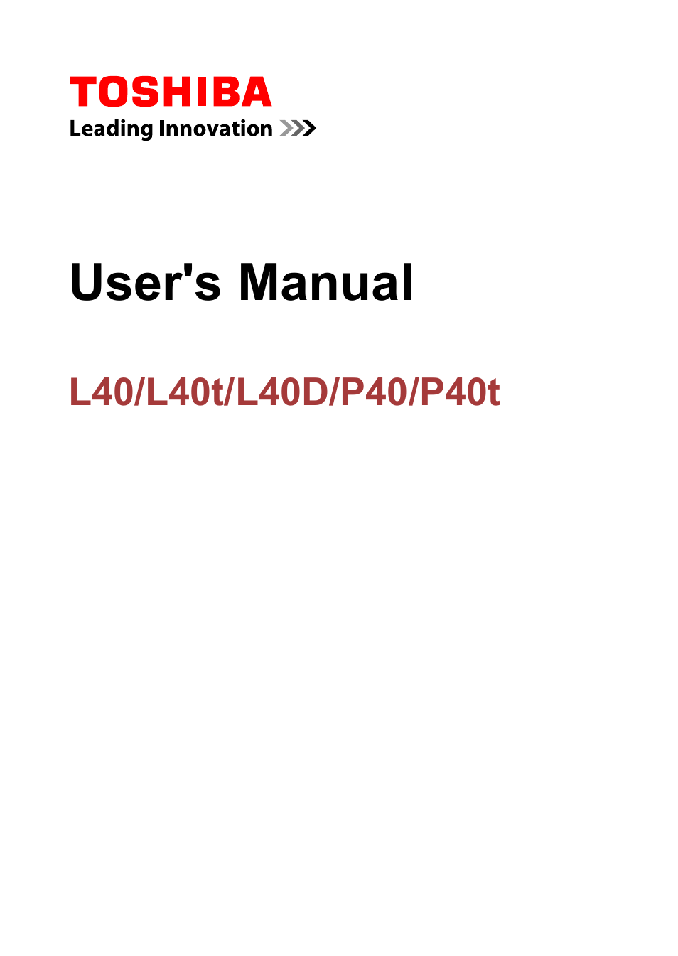 Toshiba Satellite P40T-A User Manual | 141 pages