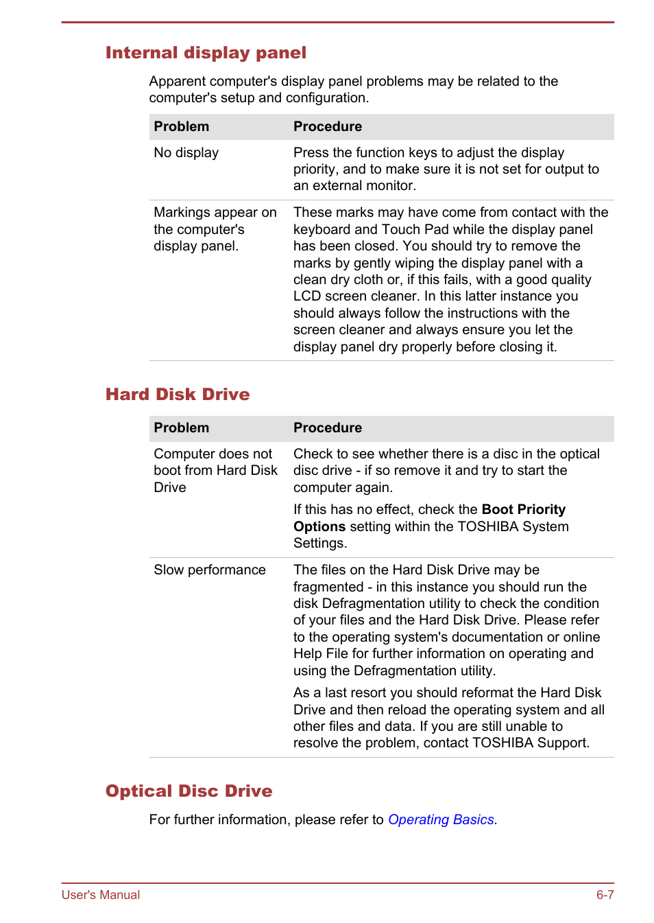 Internal display panel, Hard disk drive, Optical disc drive | Toshiba Satellite P40T-A User Manual | Page 114 / 141