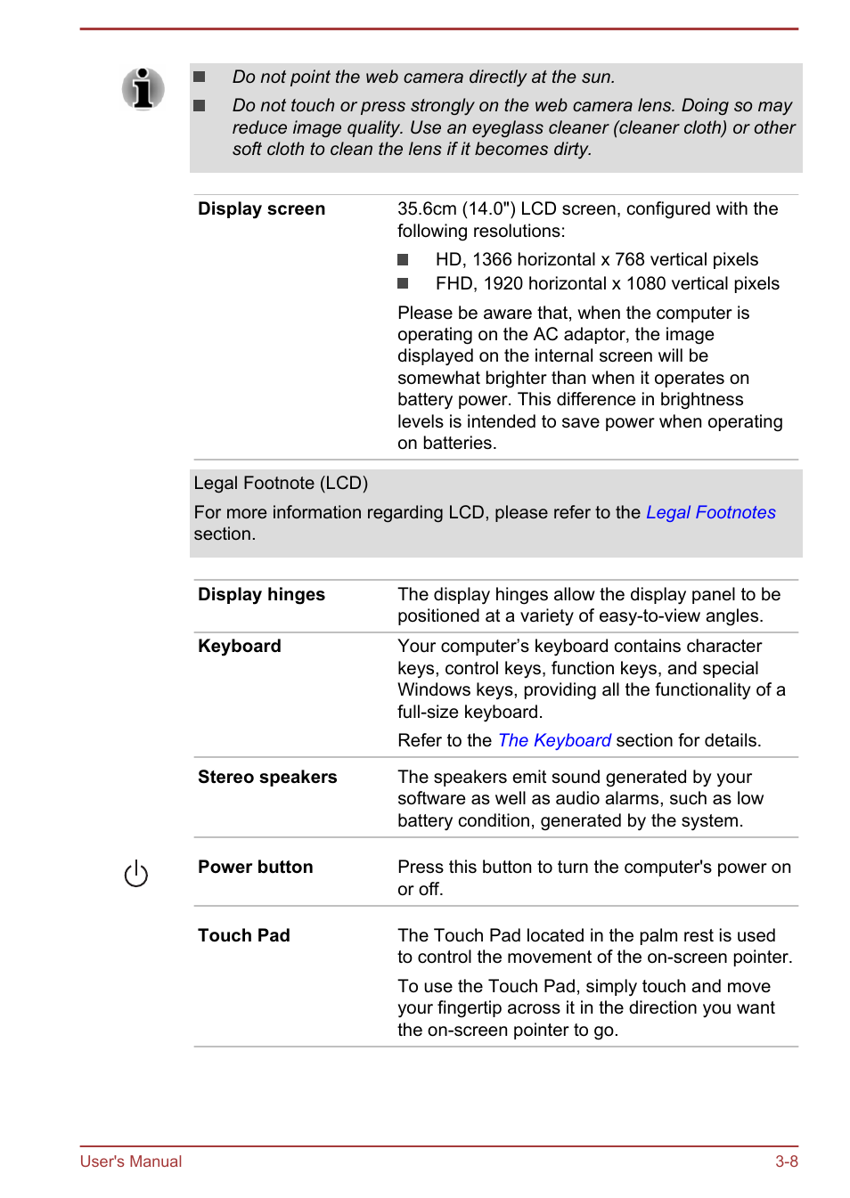 Toshiba Satellite P40T-A User Manual | Page 38 / 141