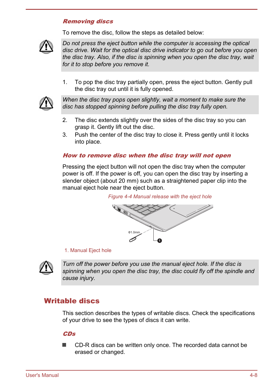 Writable discs | Toshiba Satellite P40T-A User Manual | Page 53 / 141