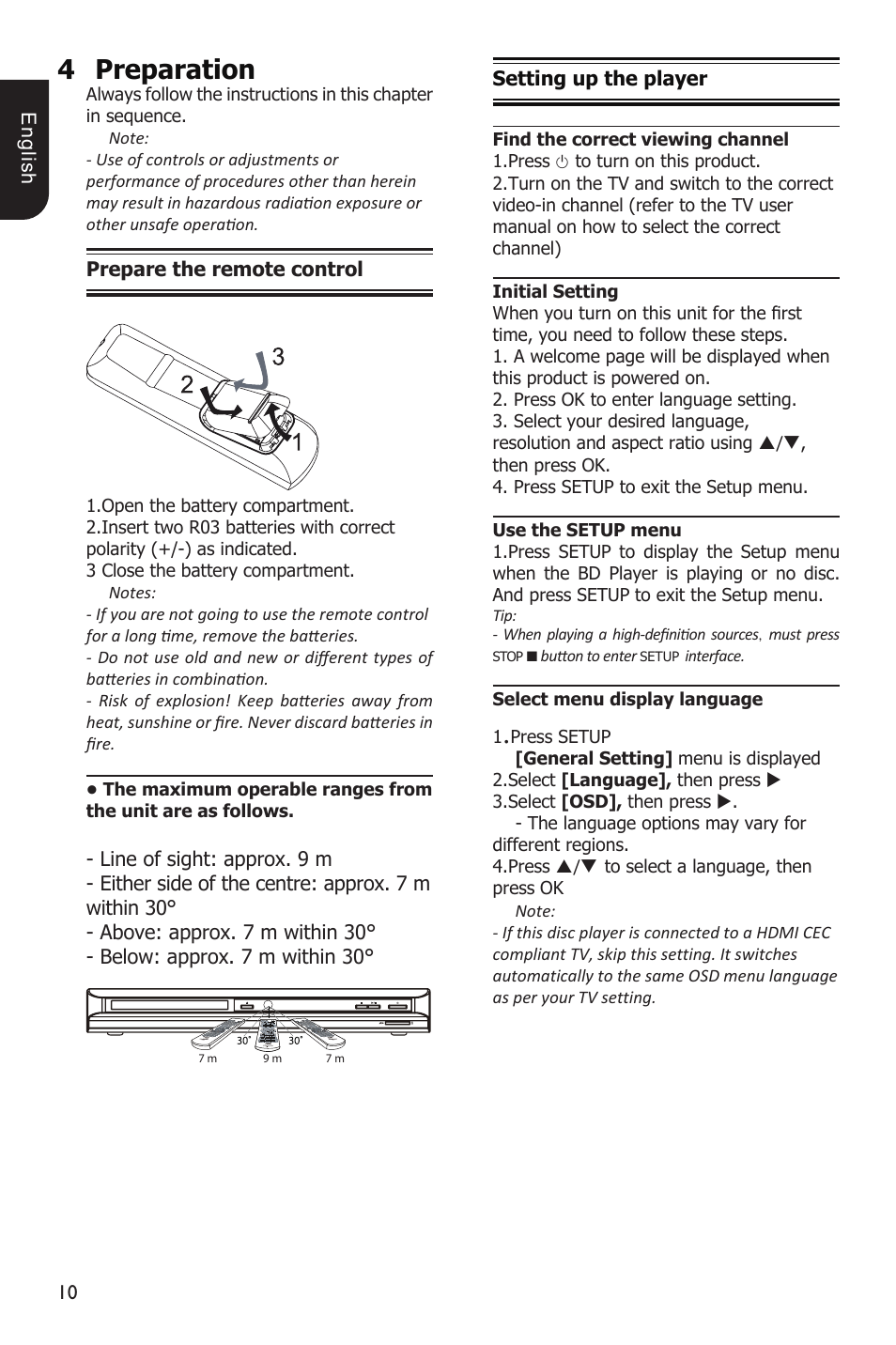 4preparation | Toshiba BDX1100 User Manual | Page 10 / 44