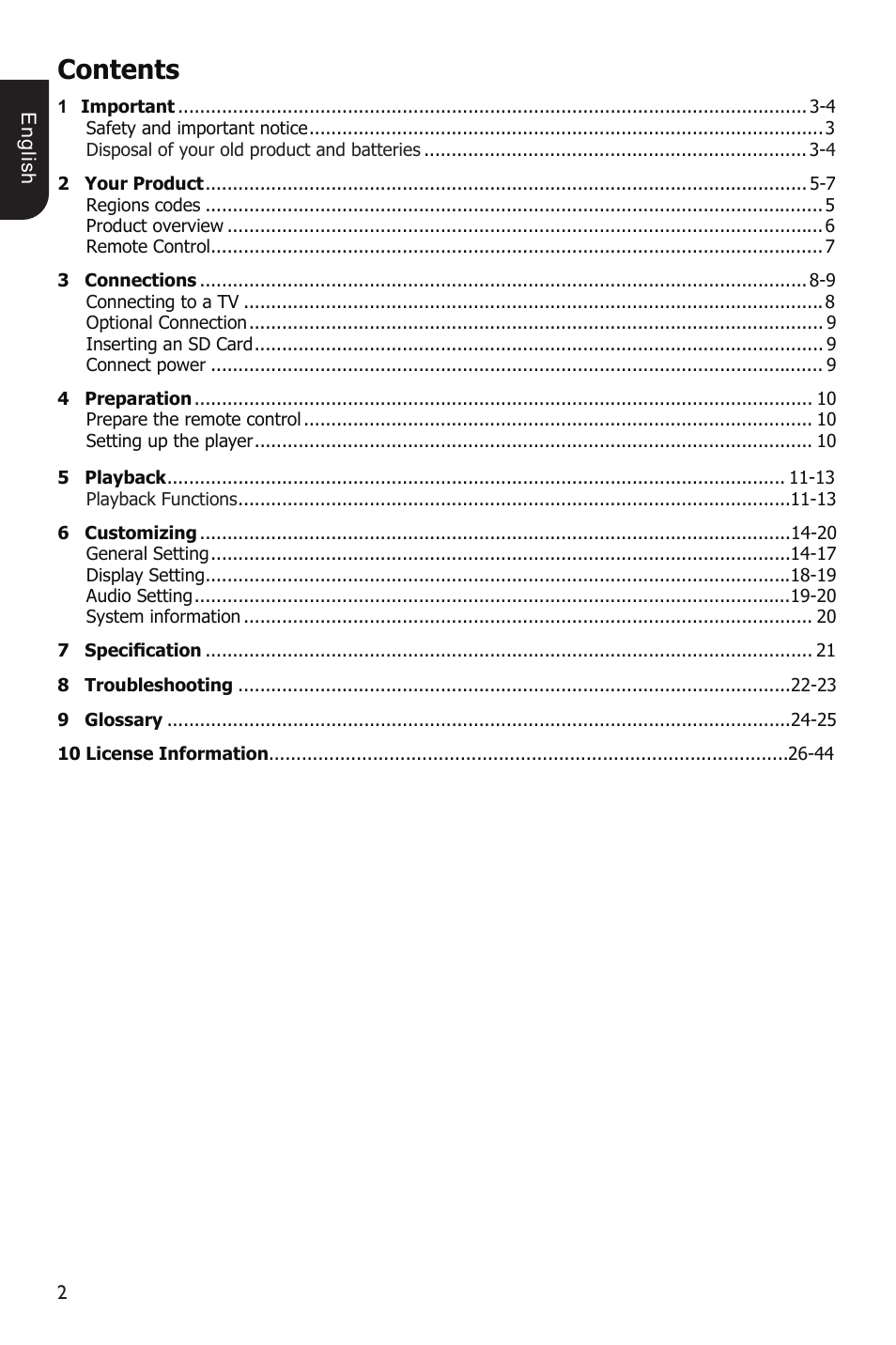 Toshiba BDX1100 User Manual | Page 2 / 44