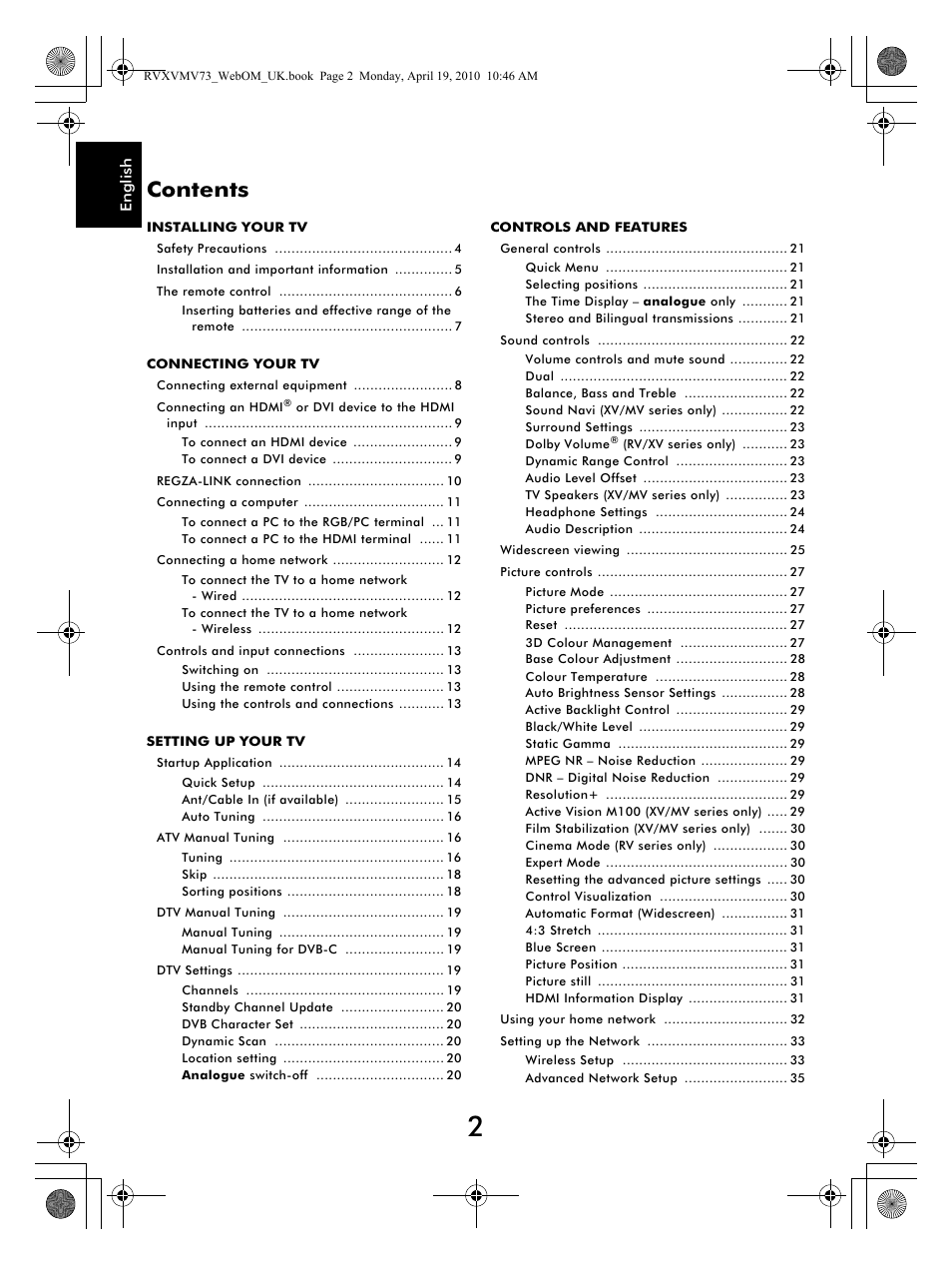 Toshiba MV732 User Manual | Page 2 / 73