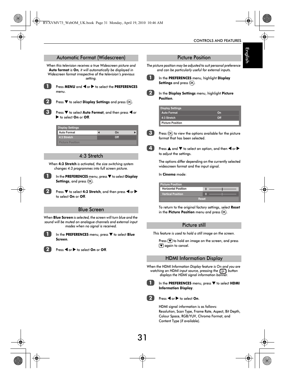 Toshiba MV732 User Manual | Page 31 / 73