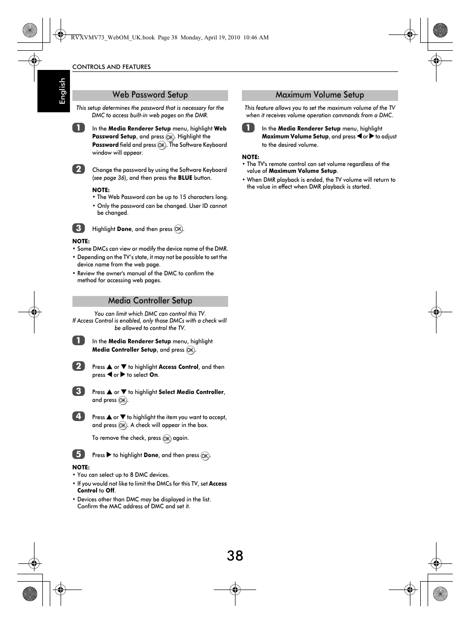 Toshiba MV732 User Manual | Page 38 / 73