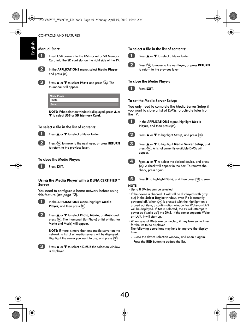 Toshiba MV732 User Manual | Page 40 / 73