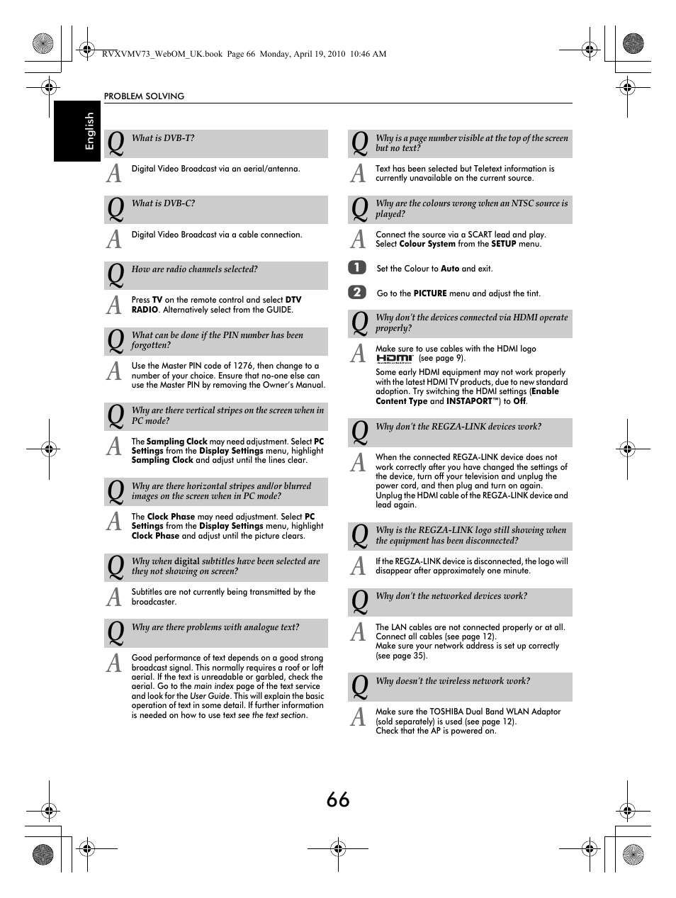 Toshiba MV732 User Manual | Page 66 / 73