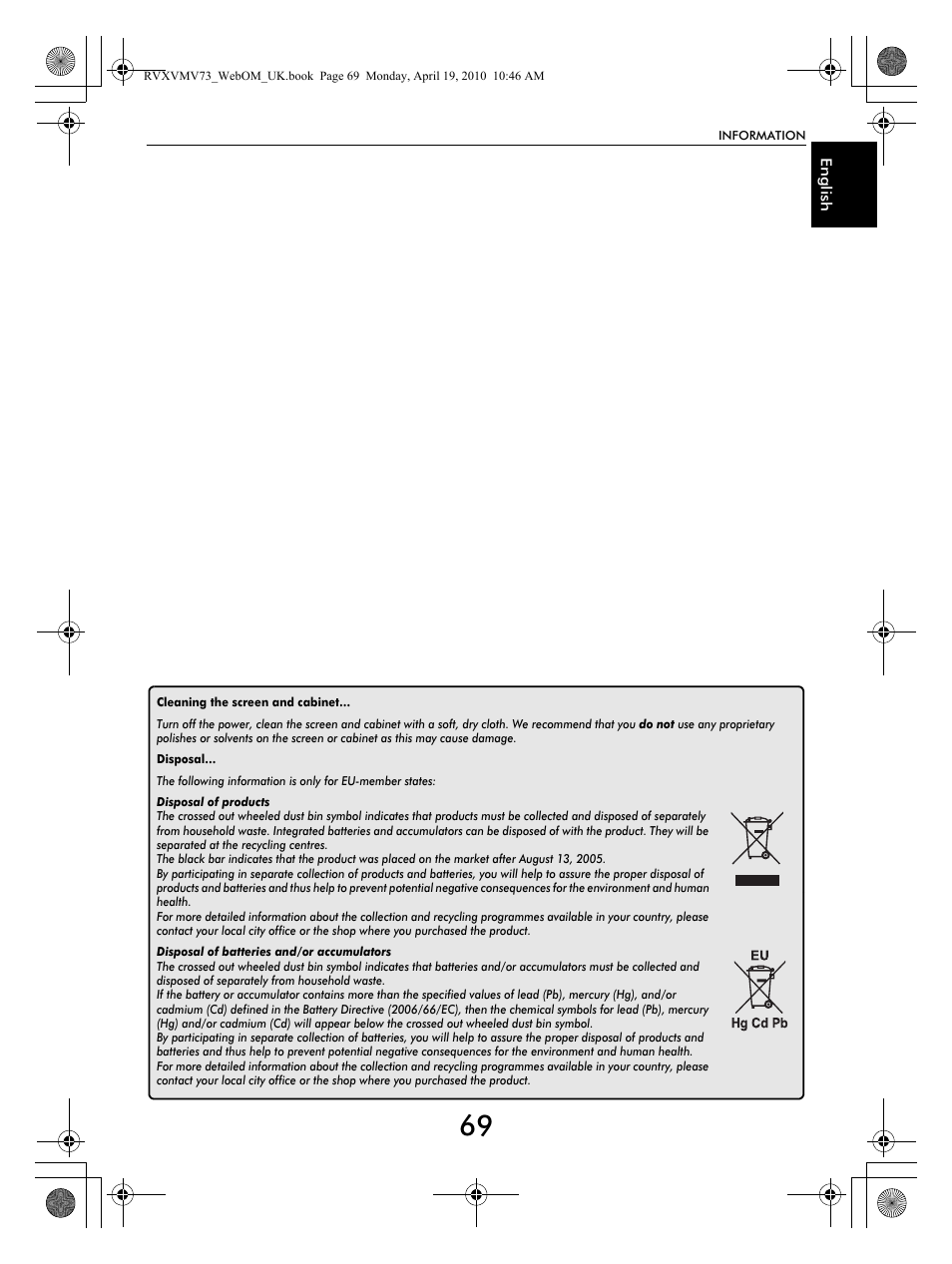 Toshiba MV732 User Manual | Page 69 / 73