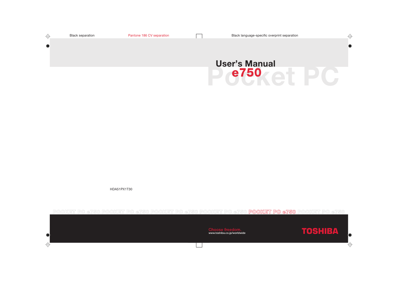 Toshiba Pocket PC e750 User Manual | 177 pages