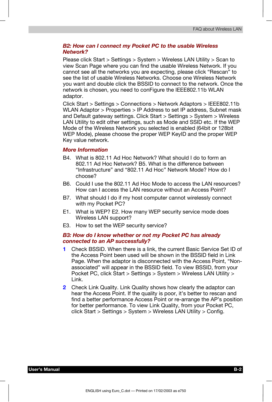 Toshiba Pocket PC e750 User Manual | Page 166 / 177