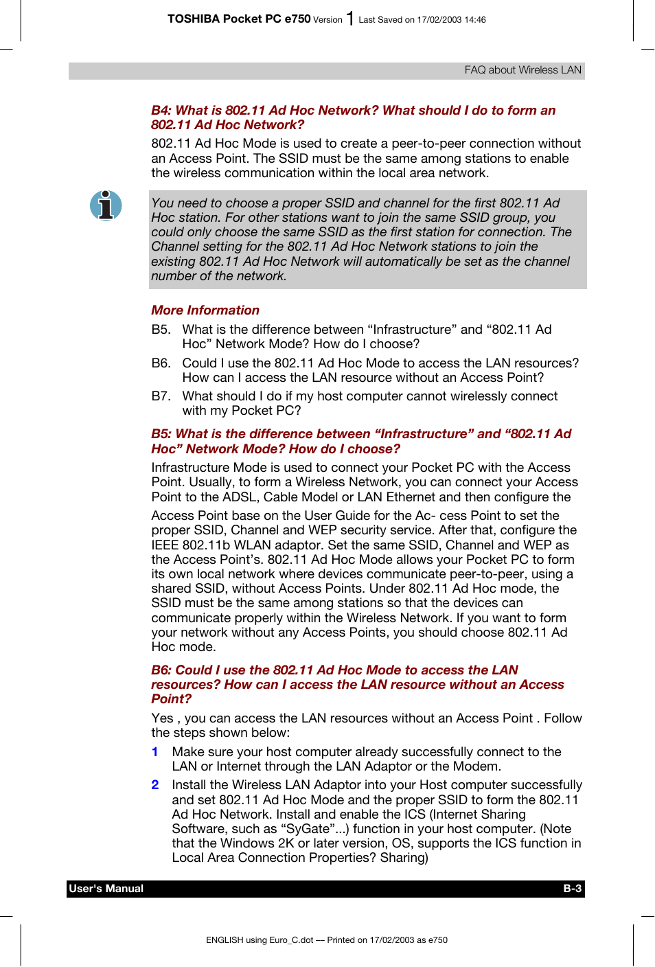 Toshiba Pocket PC e750 User Manual | Page 167 / 177