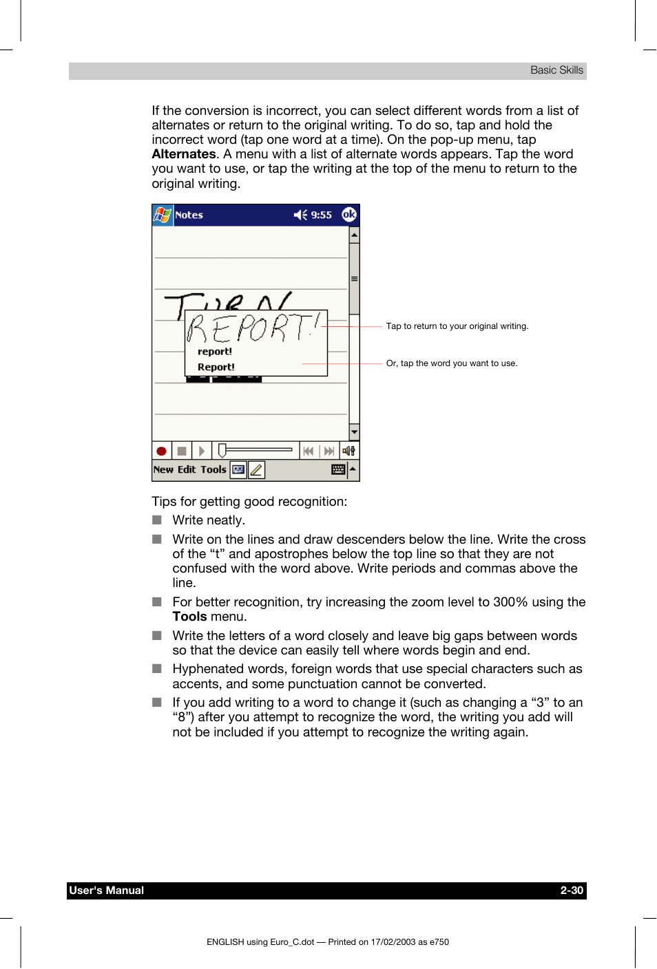 Toshiba Pocket PC e750 User Manual | Page 50 / 177