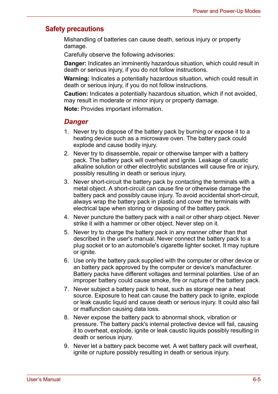 Safety precautions | Toshiba Satellite M100 (PSMA1) User Manual | Page 101 / 173