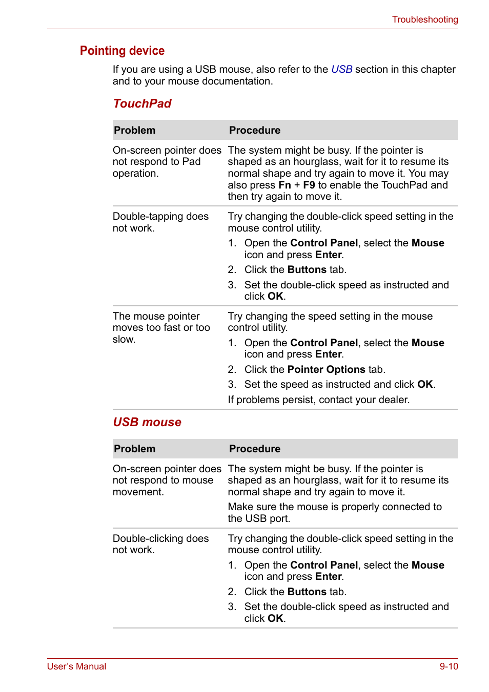 Pointing device | Toshiba Satellite M100 (PSMA1) User Manual | Page 139 / 173