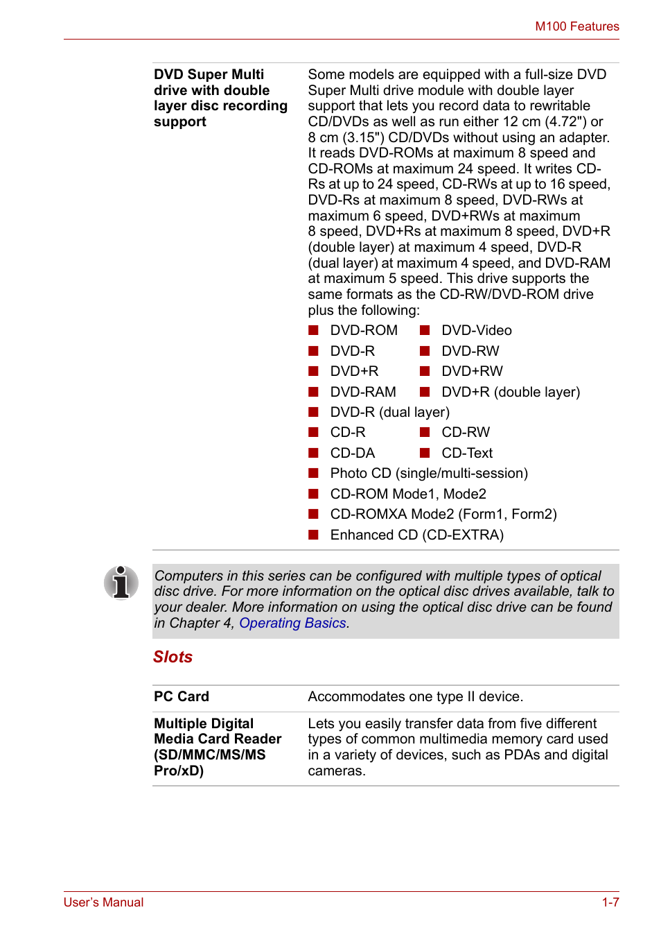 Toshiba Satellite M100 (PSMA1) User Manual | Page 29 / 173