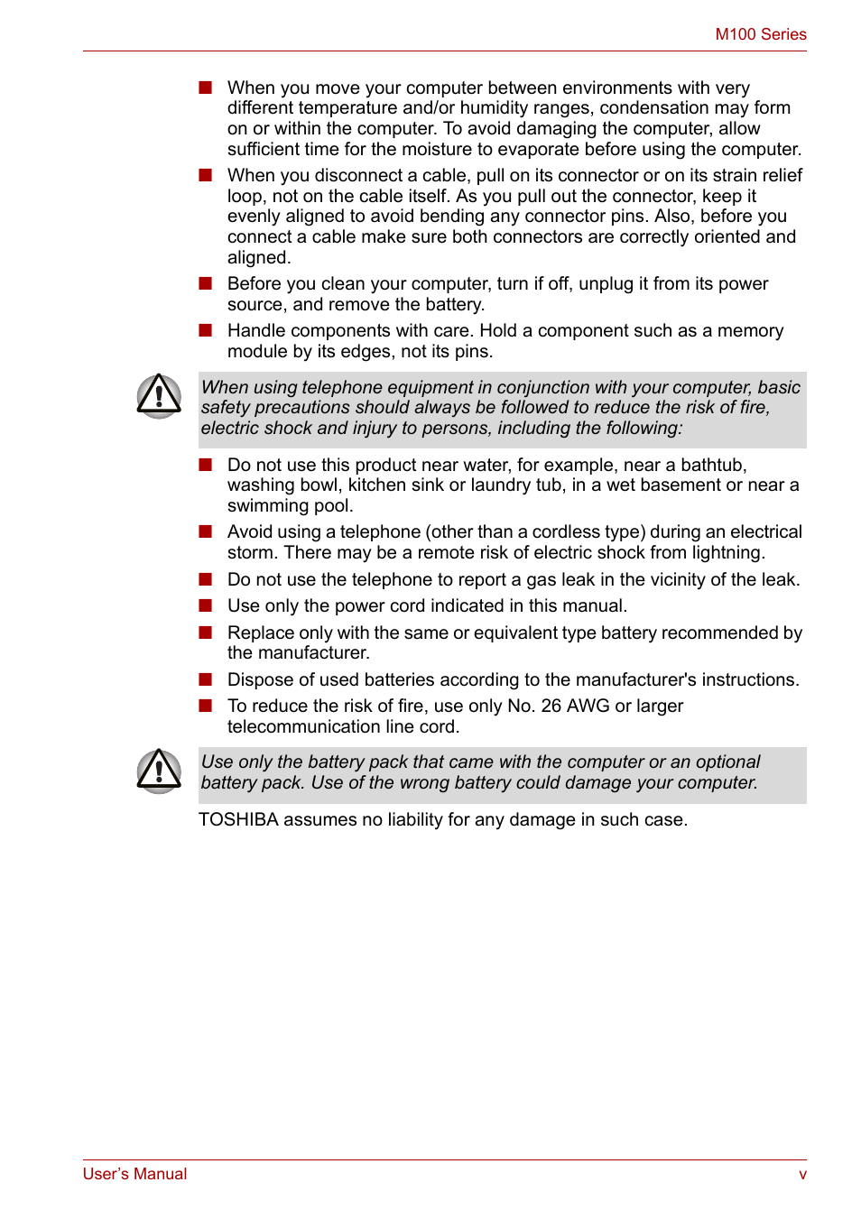 Toshiba Satellite M100 (PSMA1) User Manual | Page 5 / 173