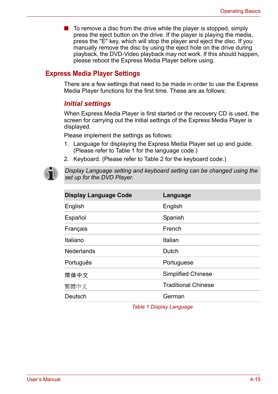 Express media player settings | Toshiba Satellite M100 (PSMA1) User Manual | Page 75 / 173