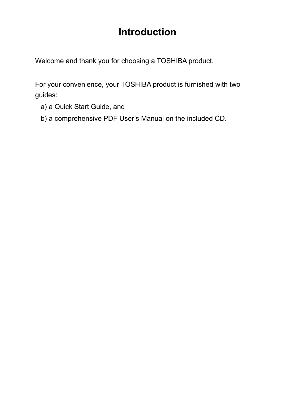 Introduction | Toshiba Camileo P30 User Manual | Page 2 / 46
