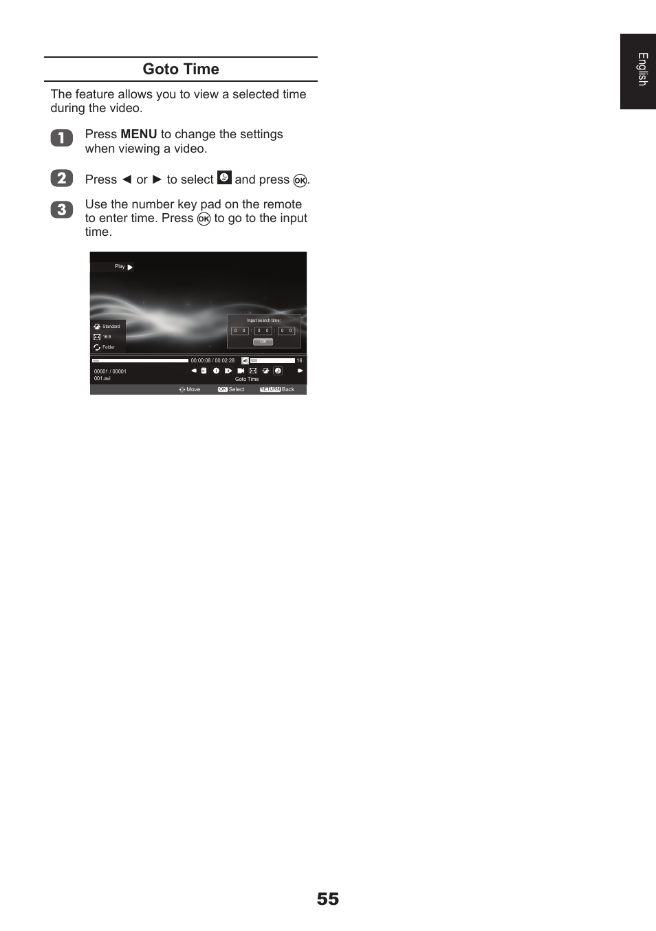 Goto time, English | Toshiba EL933 User Manual | Page 55 / 72